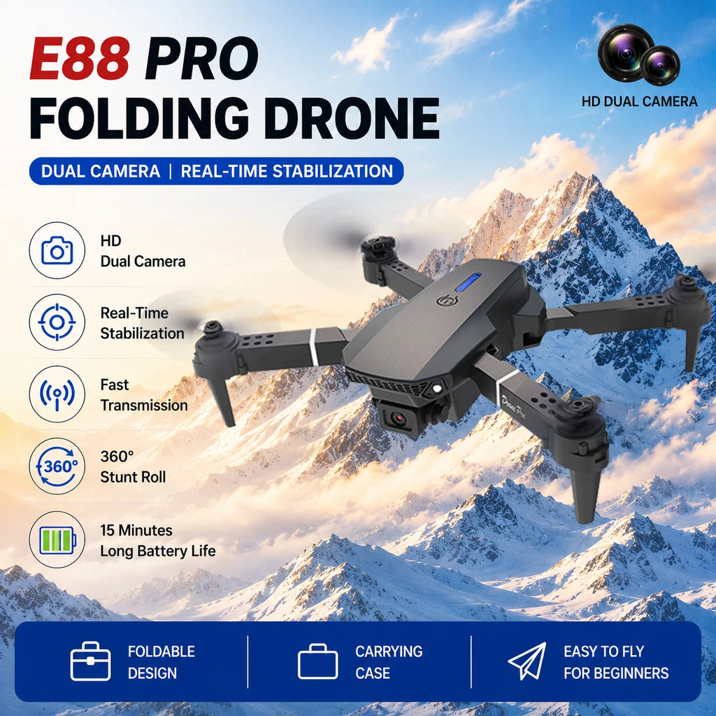 8K Foldable Quad Copter with Dual Cameras