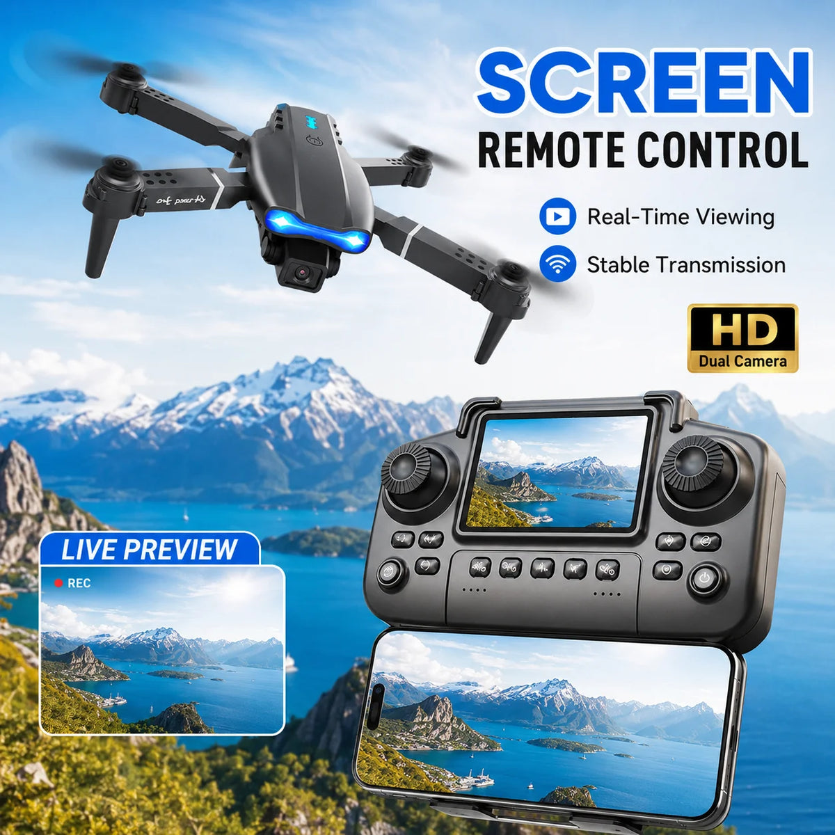 Foldable Remote Control Quad Copter Drone
