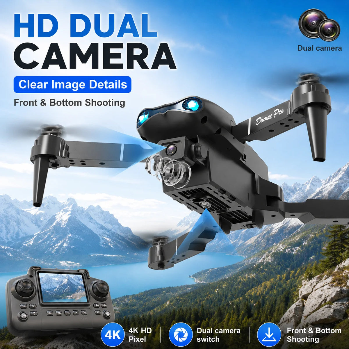 Foldable Remote Control Quad Copter Drone