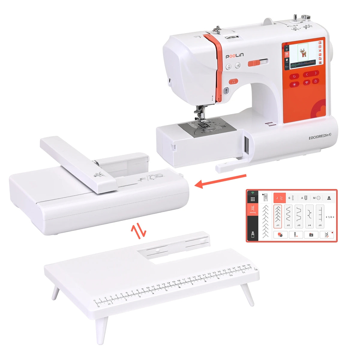 (2in1) Home Computerized Sewing & Embroidery Machine