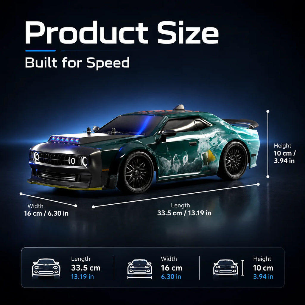 Remote Control Racing Car With LED Lights