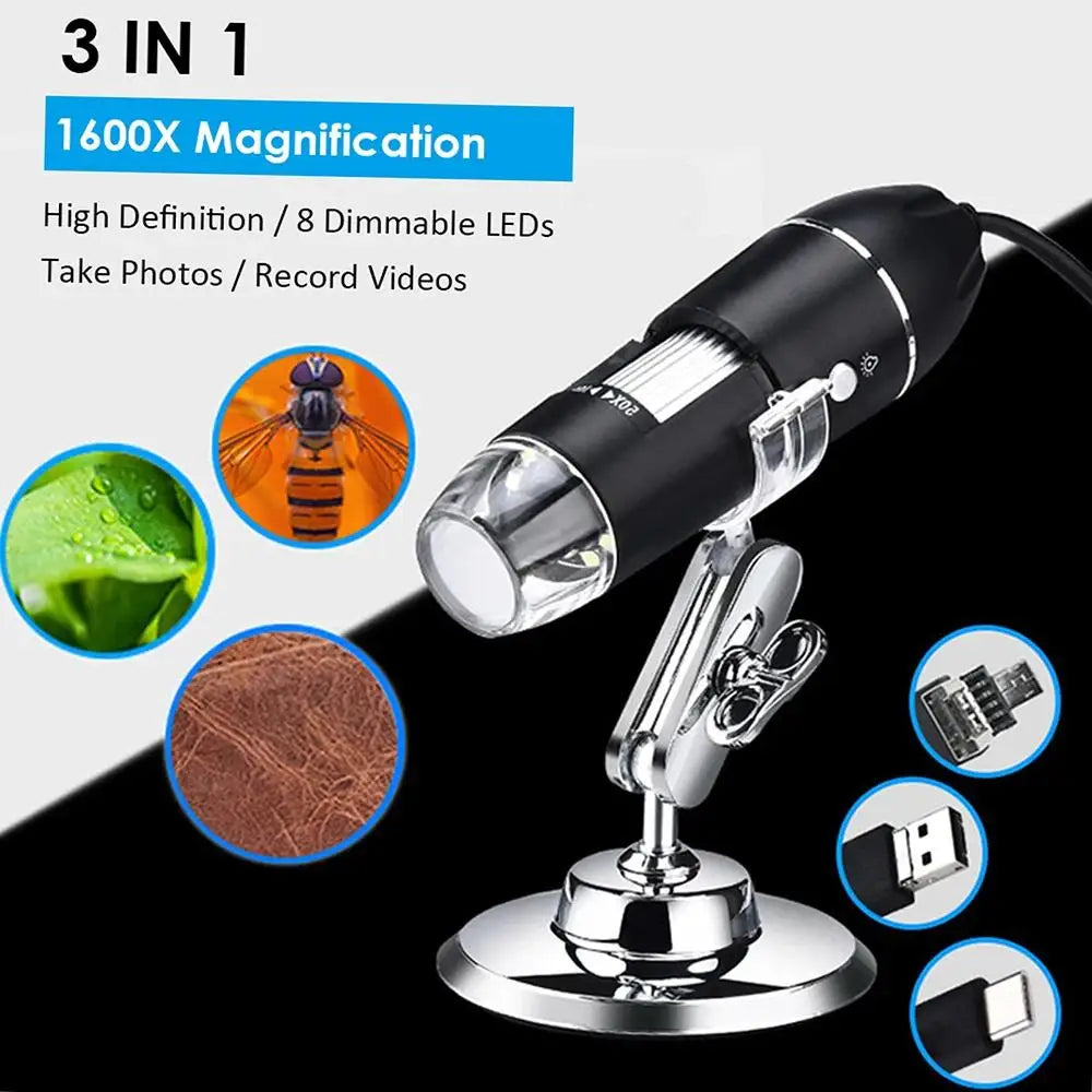 1600X USB 3-In-1 Digital Microscope