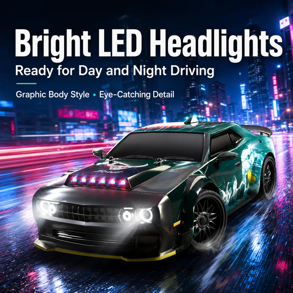 Remote Control Racing Car With LED Lights