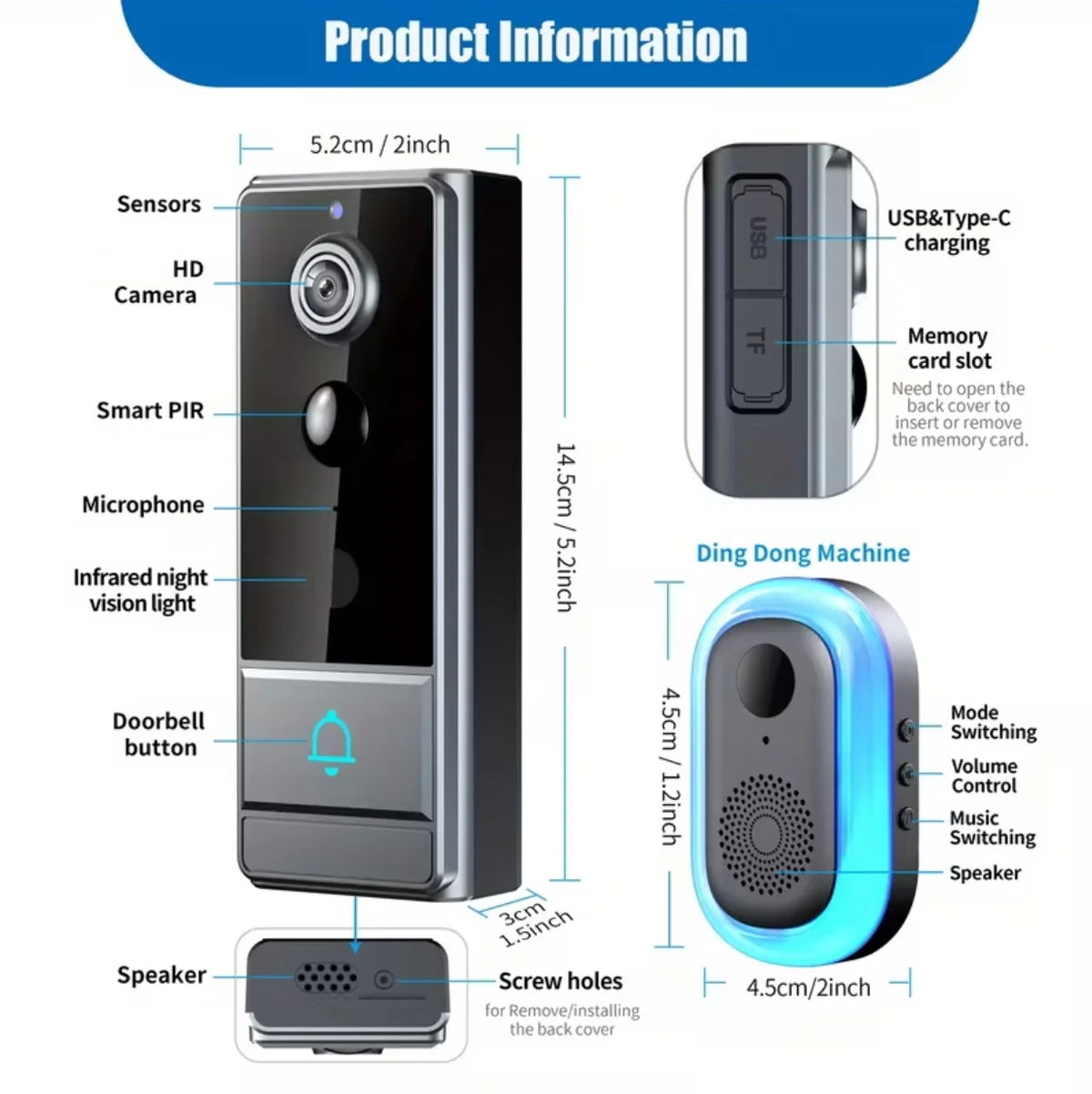 Smart Video Doorbell Camera