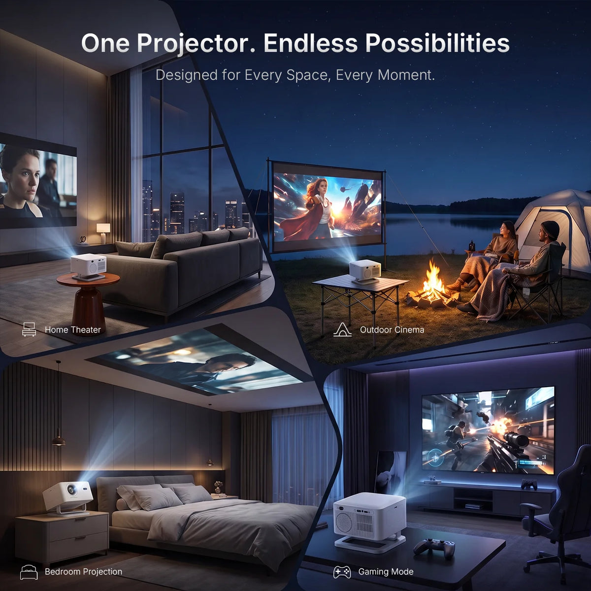 Portable Mini Projector for Home Outdoor Theater
