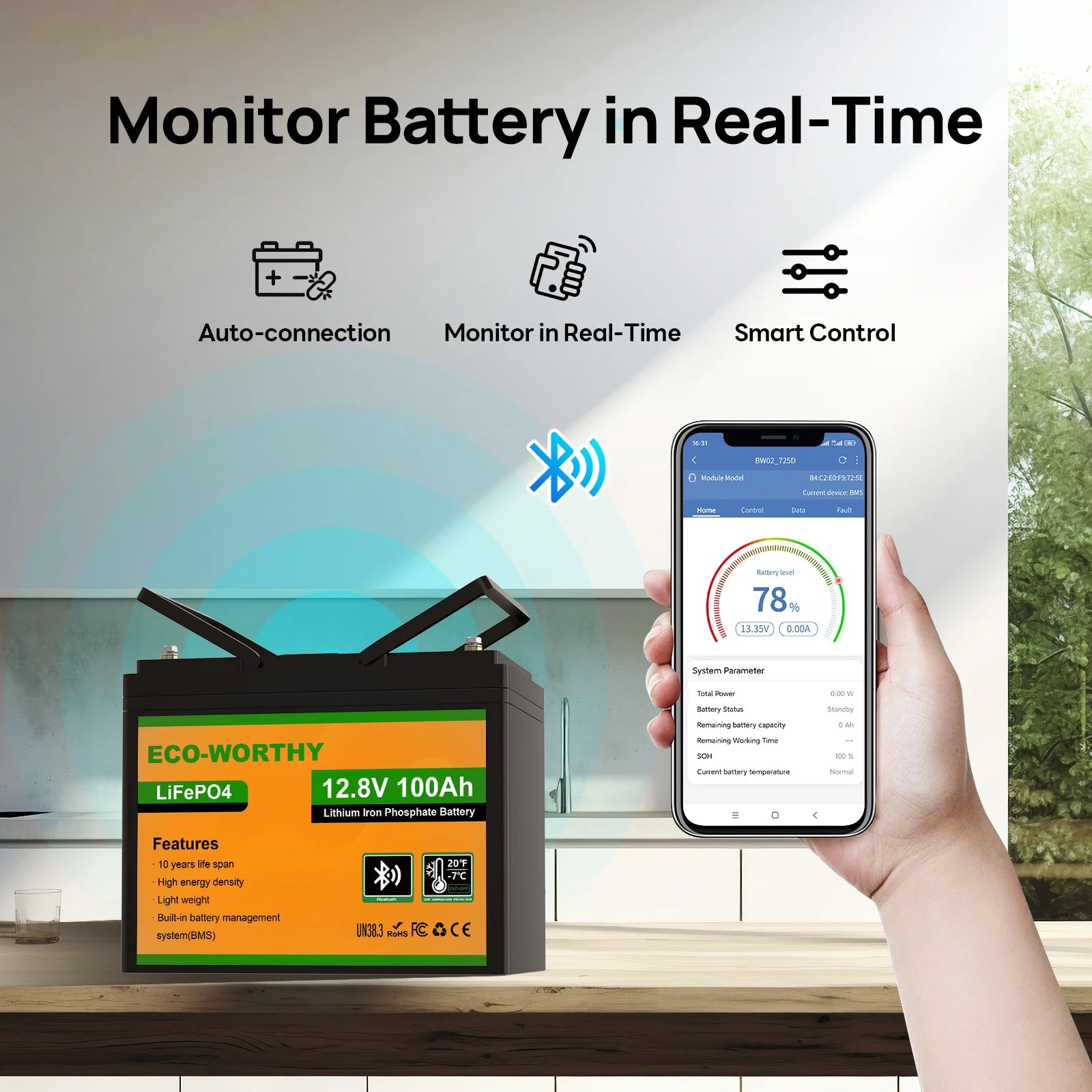 Lithium Battery with Bluetooth