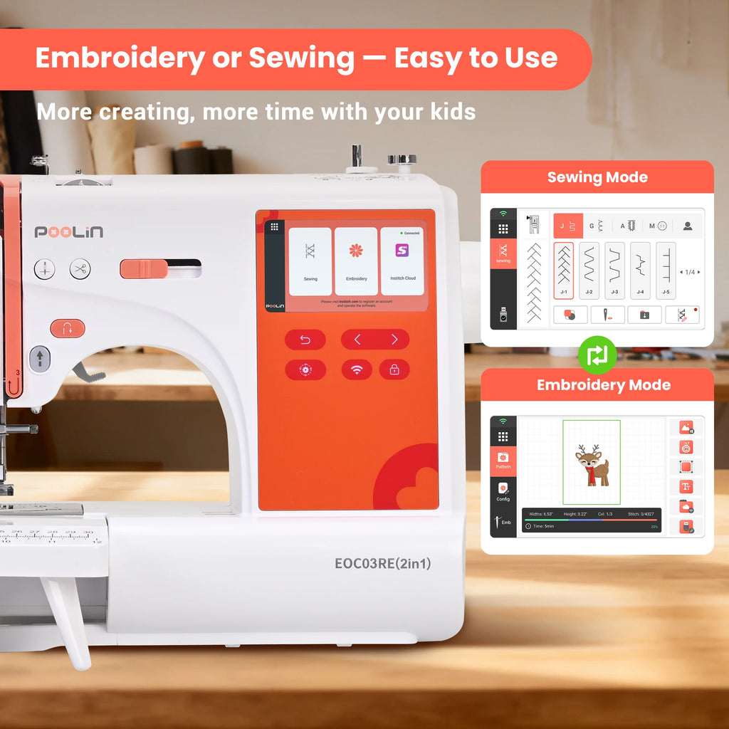 (2in1) Home Computerized Sewing & Embroidery Machine