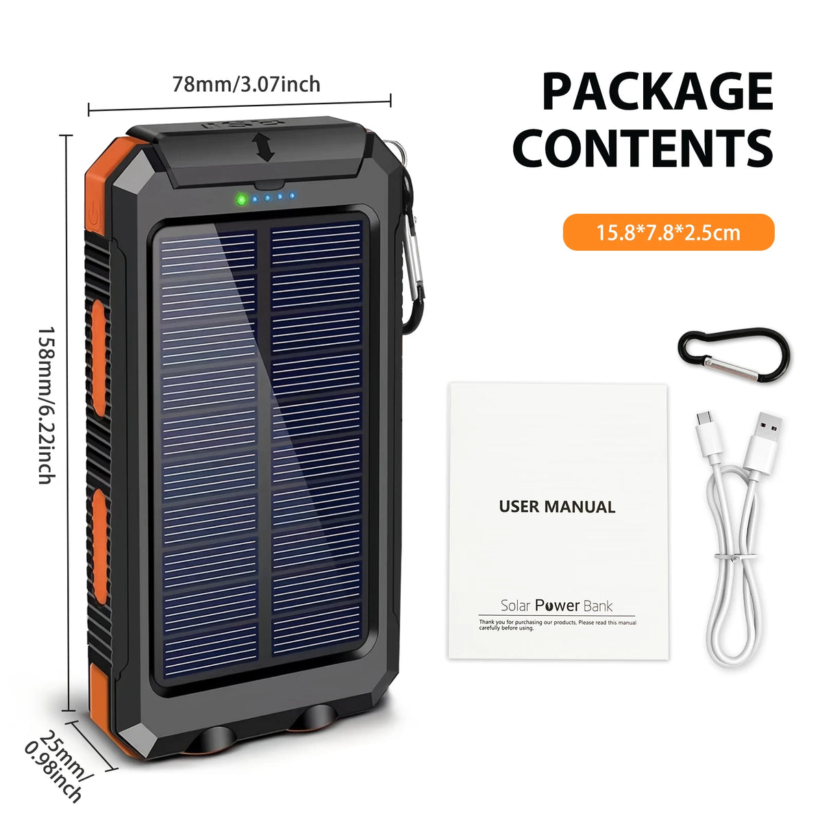 Solar Power Bank Portable Charger