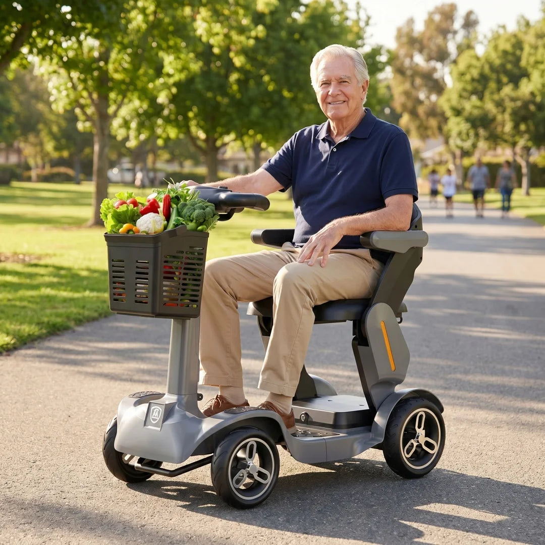 Gray Portable 4 Wheel Mobility Scooter