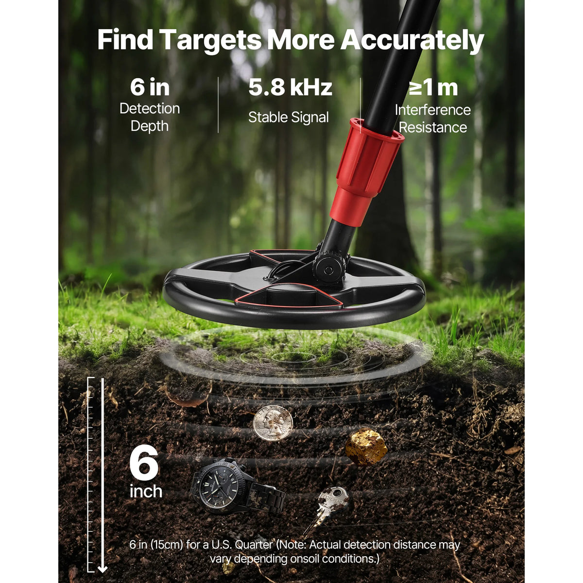 6" Adjustable Metal Detector With LCD Display