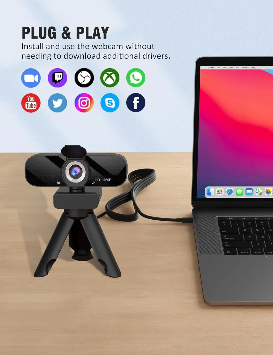HD Webcam With Microphone and Streaming
