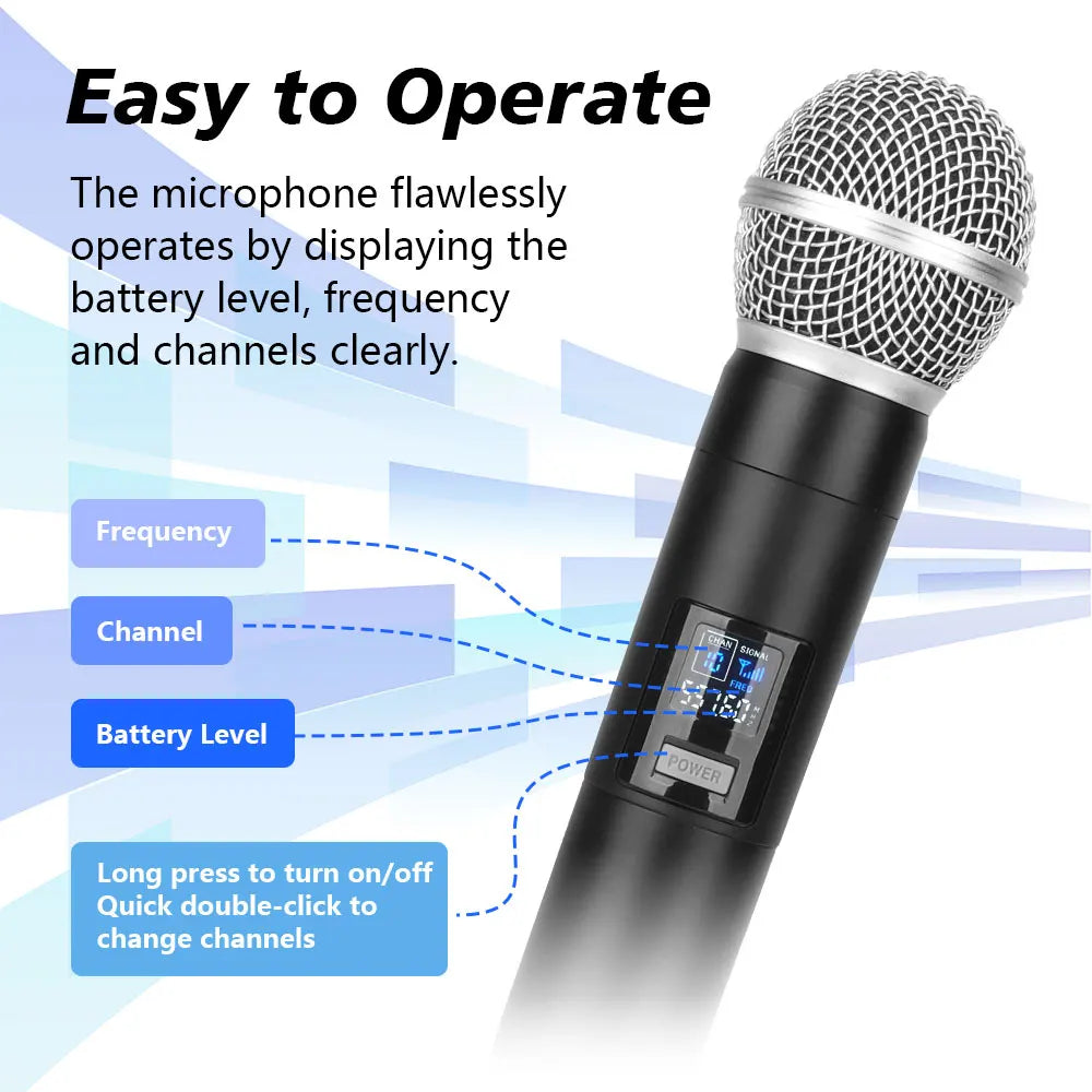 4 Channel UHF Wireless Dynamic Microphone Set