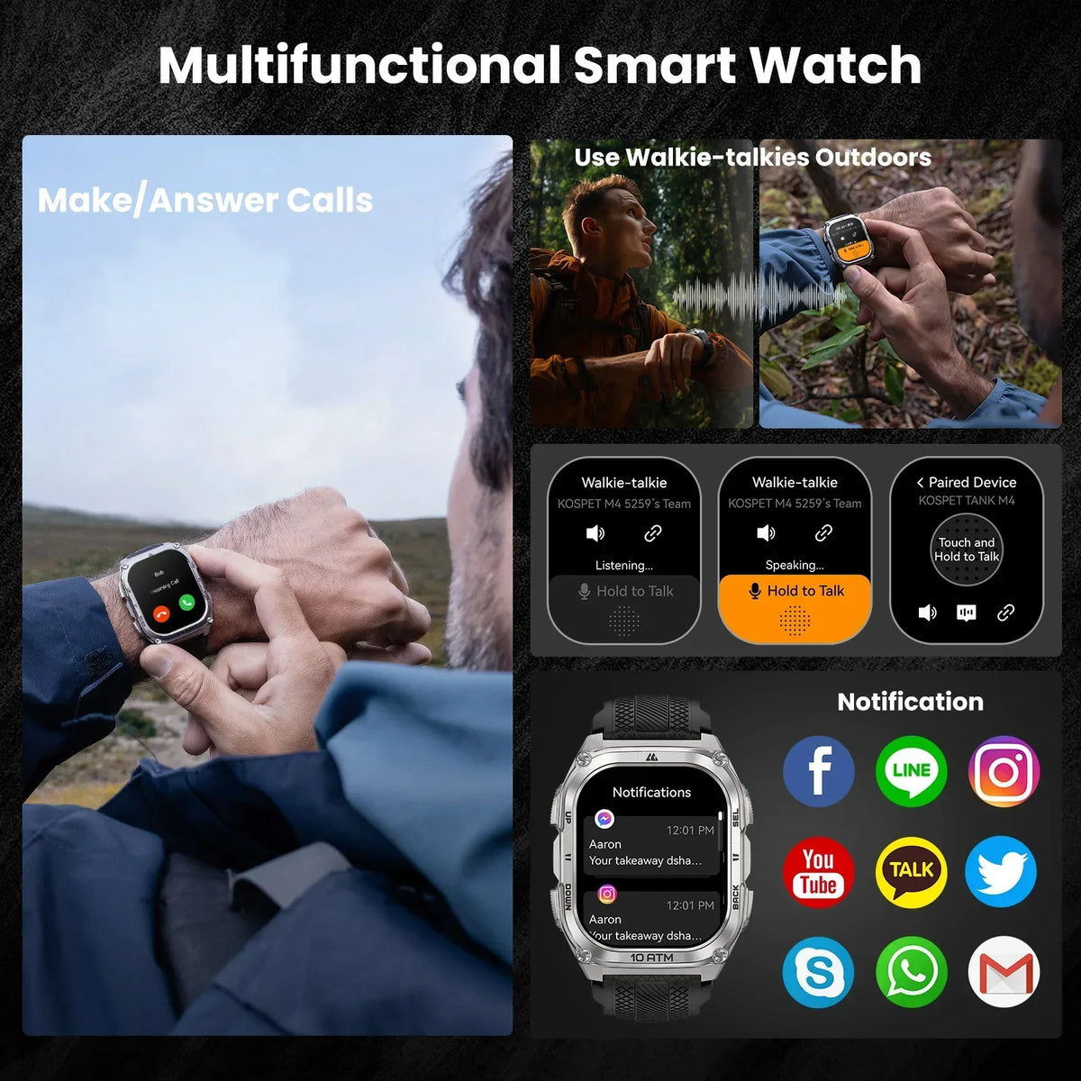 Stainless Steel Waterproof Smart Watch