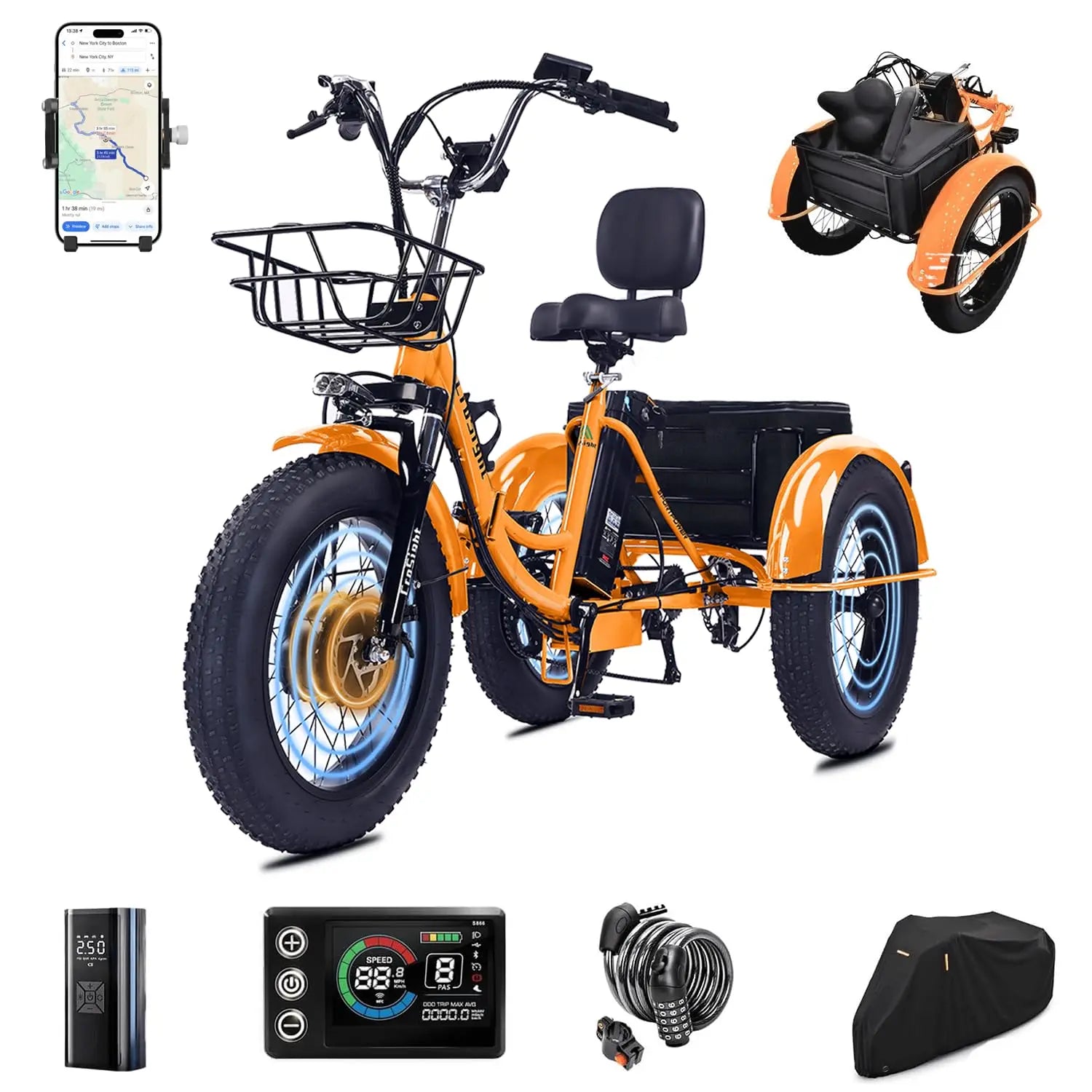 Electric Folding Tricycle for Adults