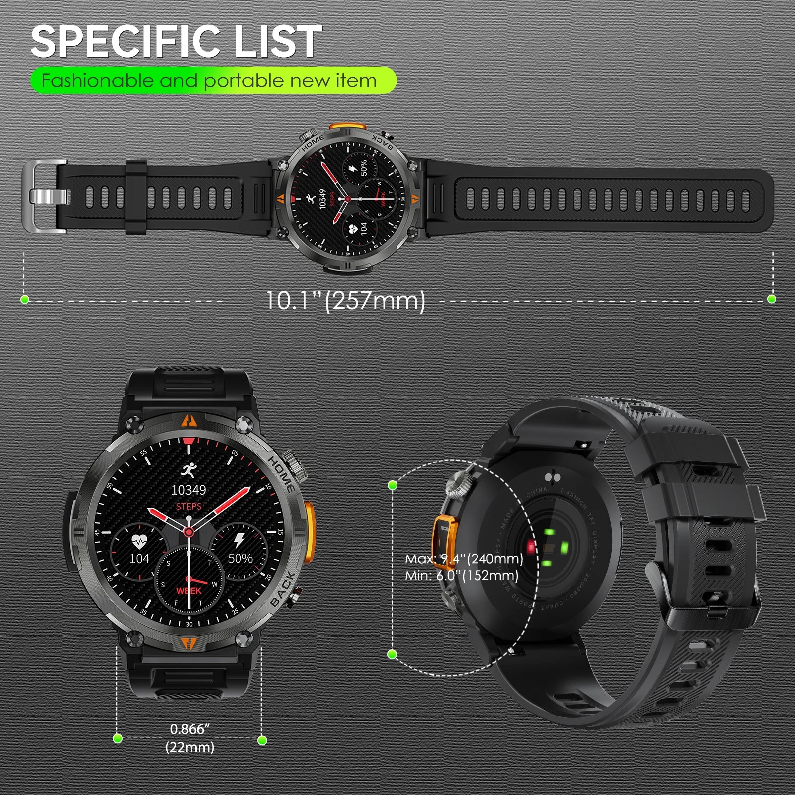 Bluetooth Fitness Smartwatch for Men