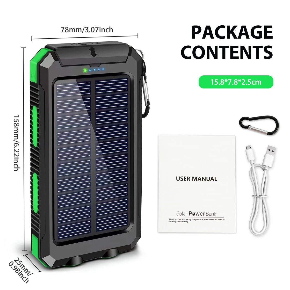 Solar Power Bank Portable Charger