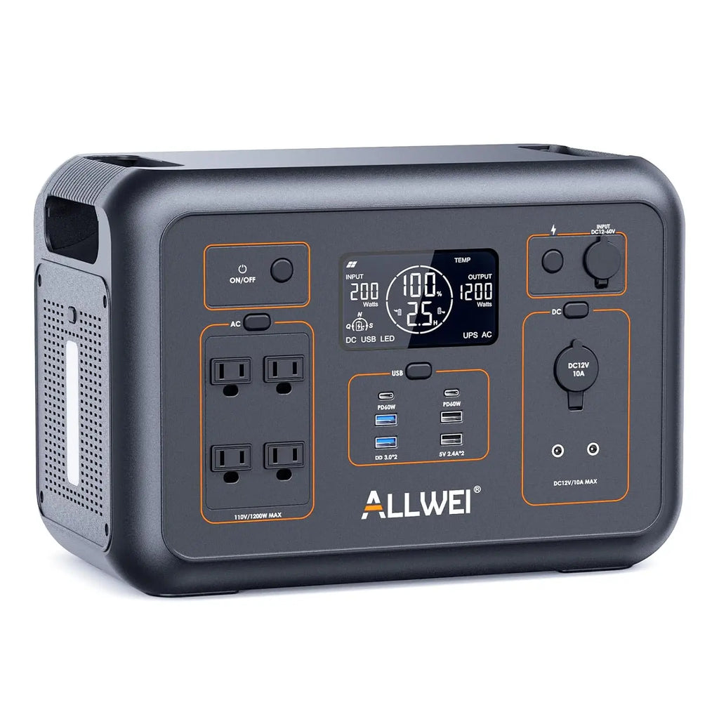 LiFePO4 Portable Power Station 1200W, 1008Wh Solar Generator with UPS Mode, 1.5Hrs Fast Charge, 4 AC Outlet(Surge, Customized
