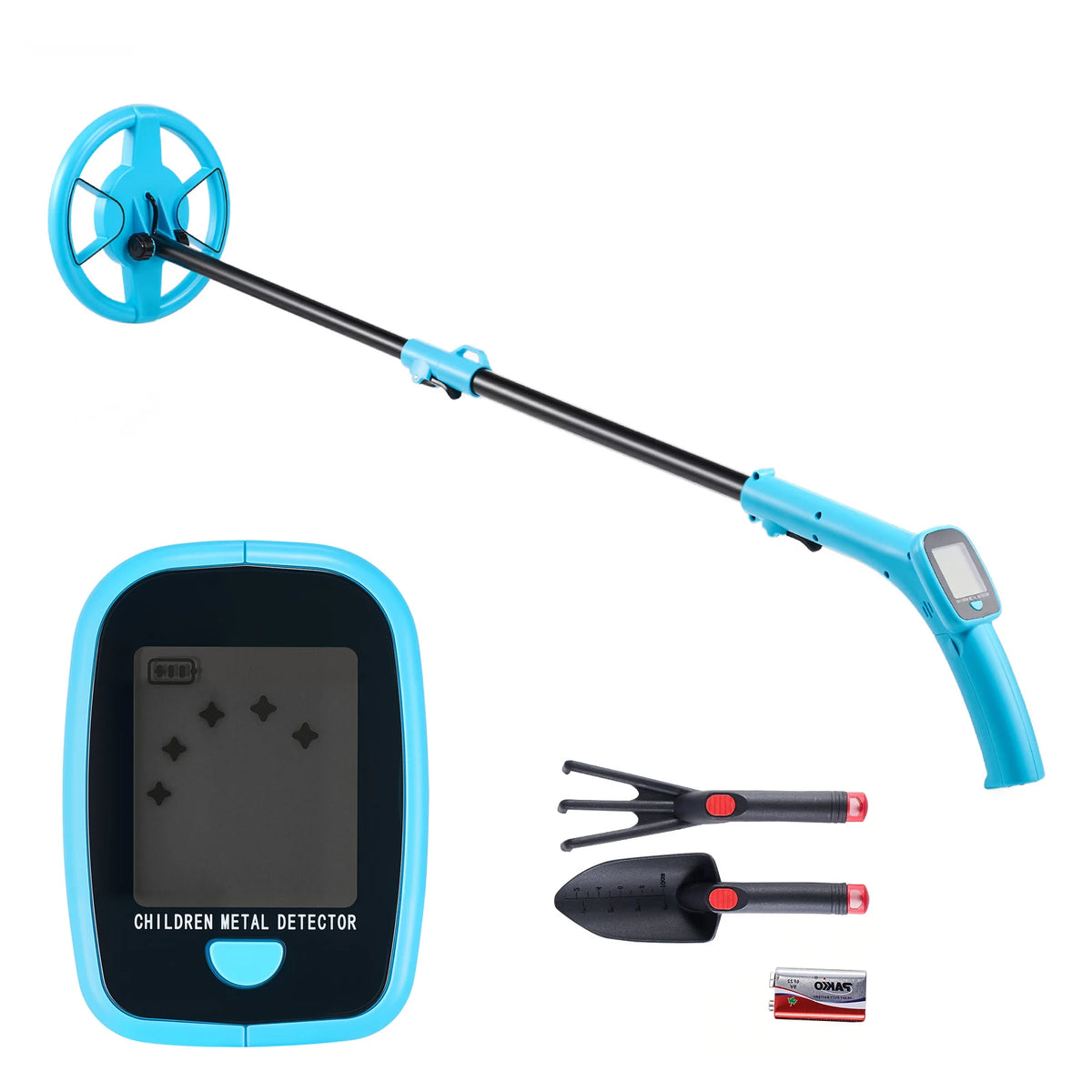Adjustable Metal Detector 4" Lightweight LCD 6" IP68 Waterproof Search Coil Adjustable 25.6-36.6" Accuracy For Gold Exploration