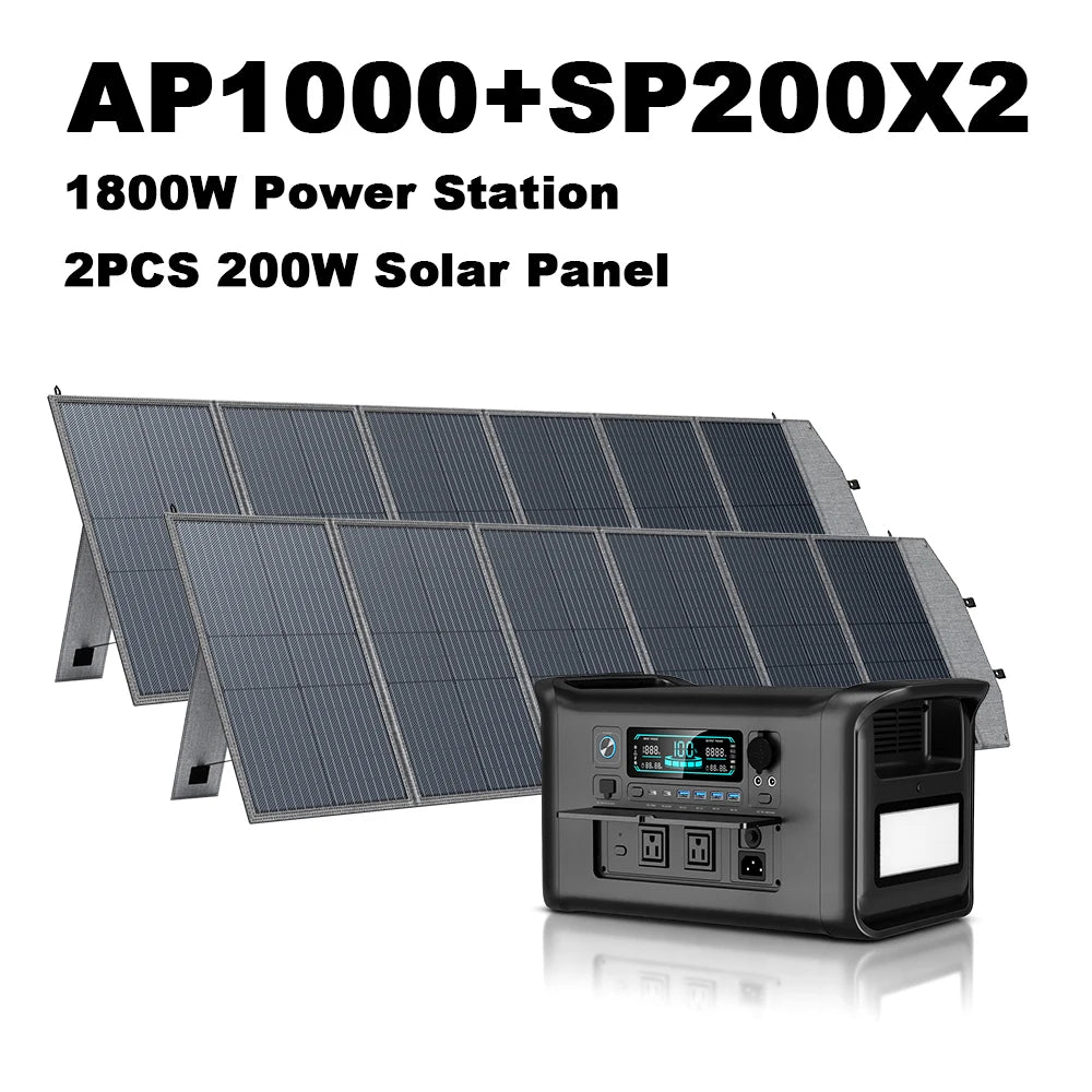 CTOLITY 1024Wh 345Wh 192Wh Portable Solar Generator Energy Storage Lifepo4 Battery Power Bank for Outdoor USB Type-C Solar Panel