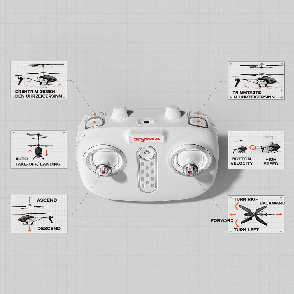 SYMA Remote Controlled Helicopter Q20 RC Aircraft with Altitude Hold, One Key take Off/Landing, 3.5 Channel, Gyro Stabilizer