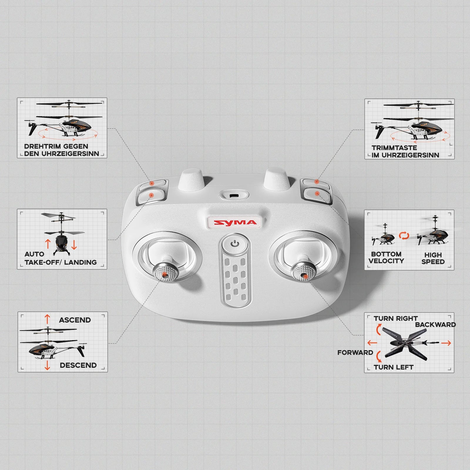 SYMA Remote Controlled Helicopter Q20 RC Aircraft with Altitude Hold, One Key take Off/Landing, 3.5 Channel, Gyro Stabilizer