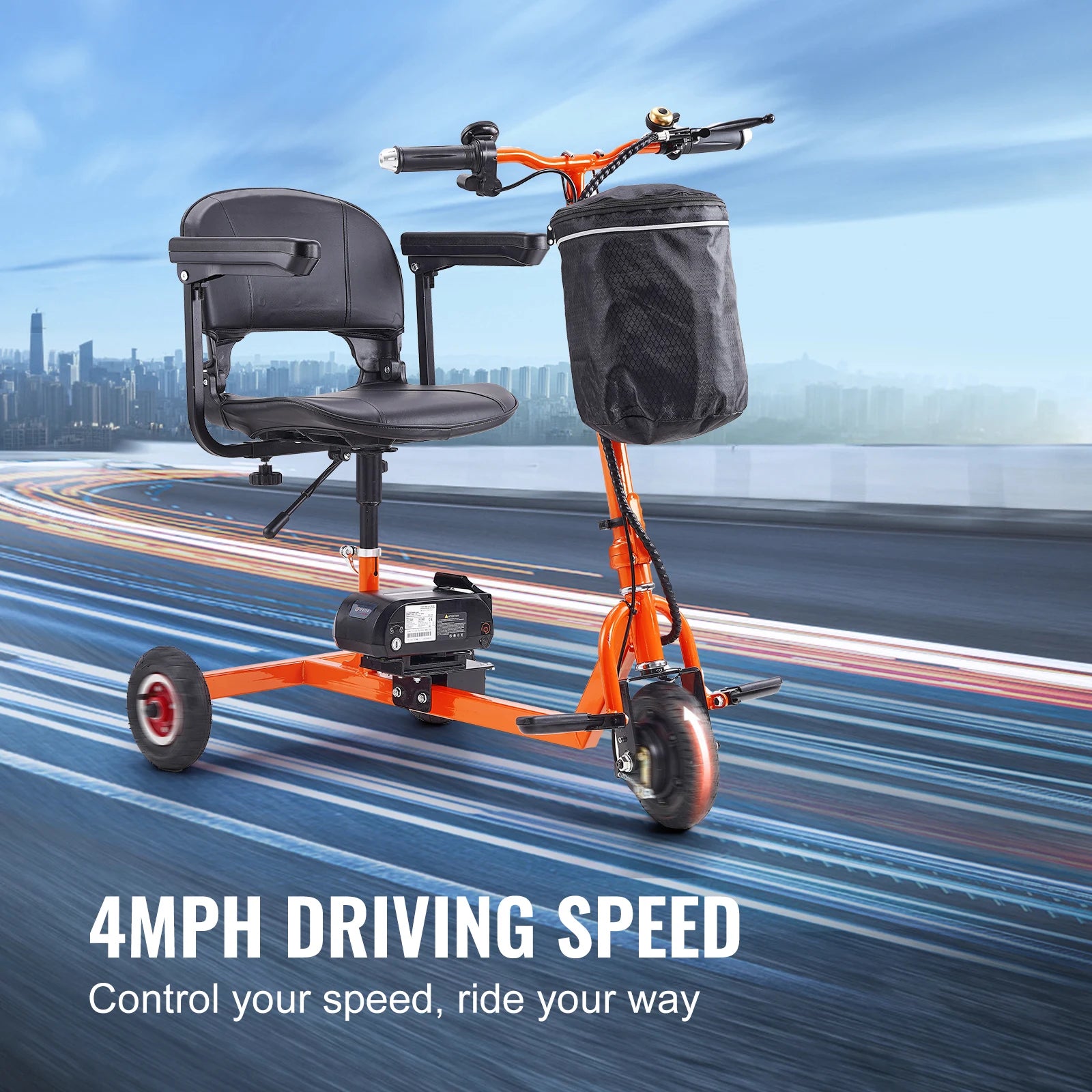 Foldable 3 Wheel Mobility Scooter for Seniors