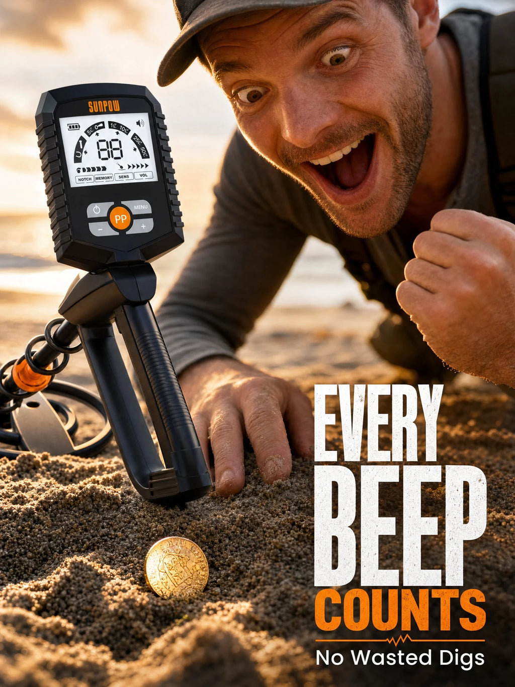 8" Professional Metal Detector for Adults