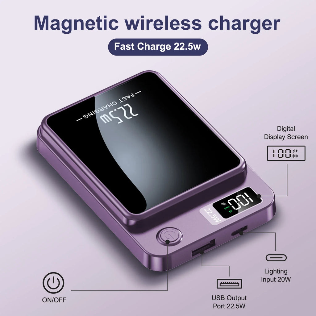 Fast Charging Magnetic Wireless Power Bank For Iphone