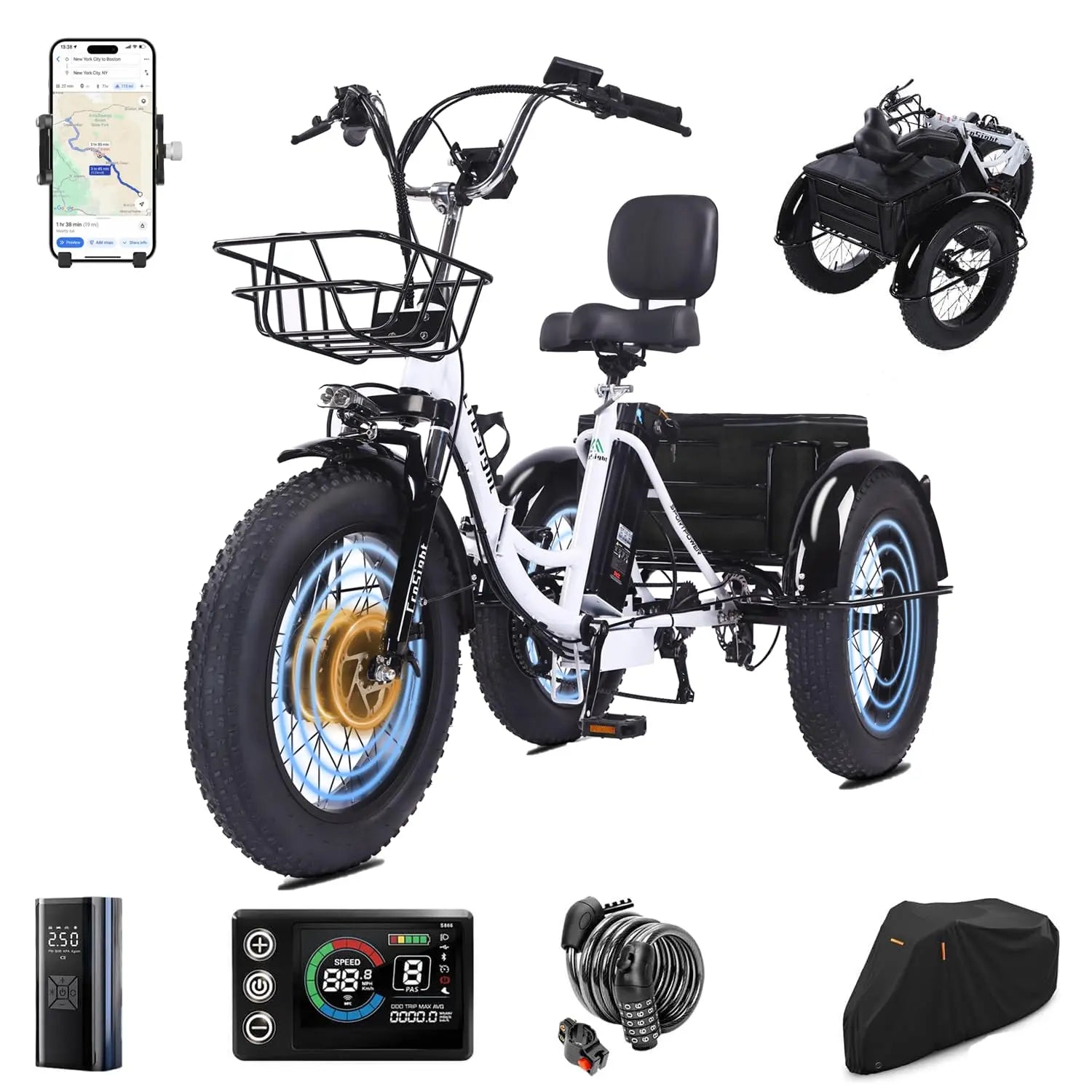 Electric Folding Tricycle for Adults