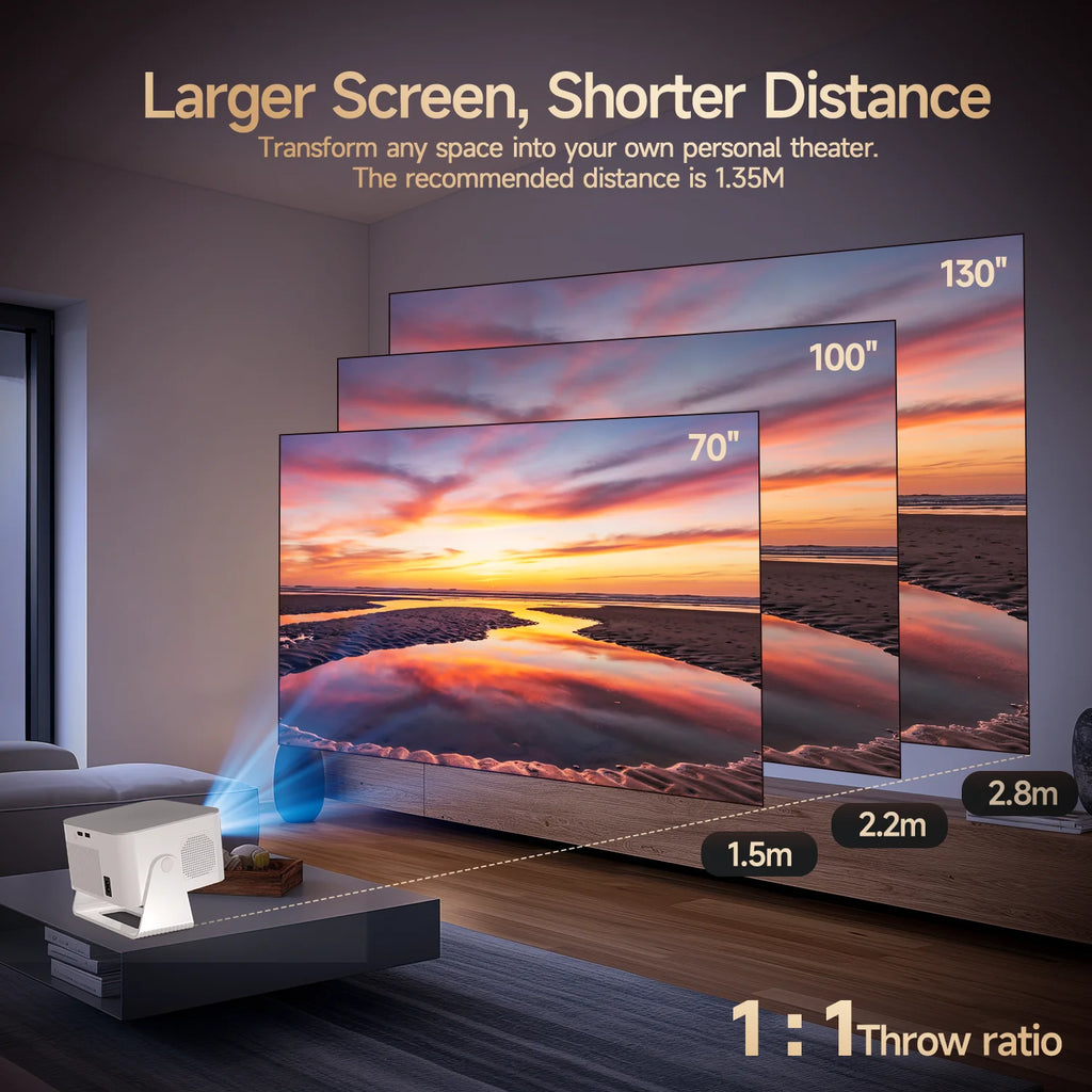 Auto Focus Outdoor Projector Android 14
