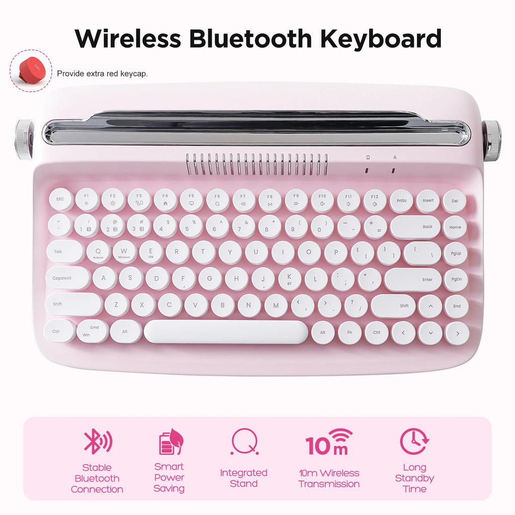Retro Wireless Typewriter Keyboard