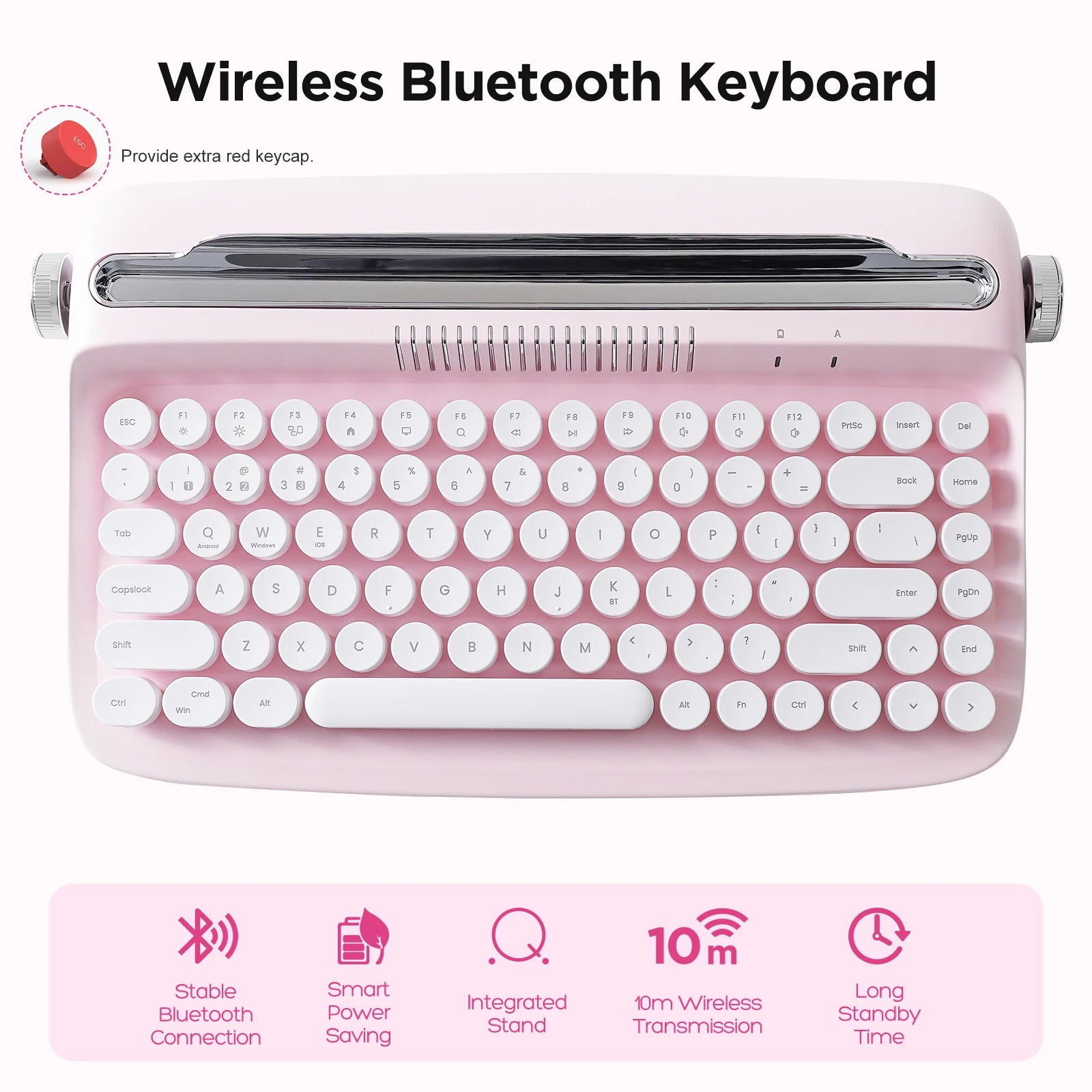 Retro Wireless Typewriter Keyboard