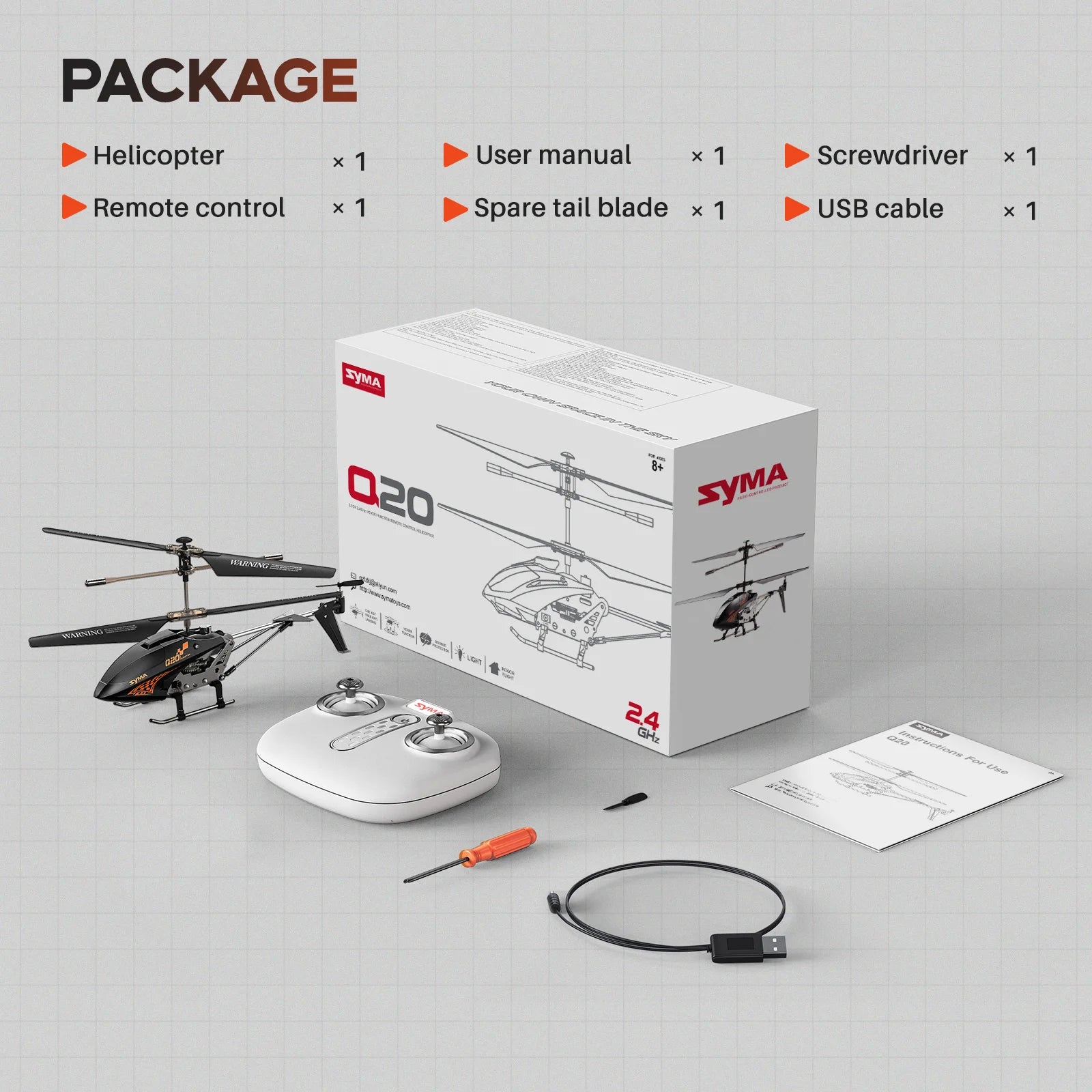 SYMA Remote Controlled Helicopter Q20 RC Aircraft with Altitude Hold, One Key take Off/Landing, 3.5 Channel, Gyro Stabilizer