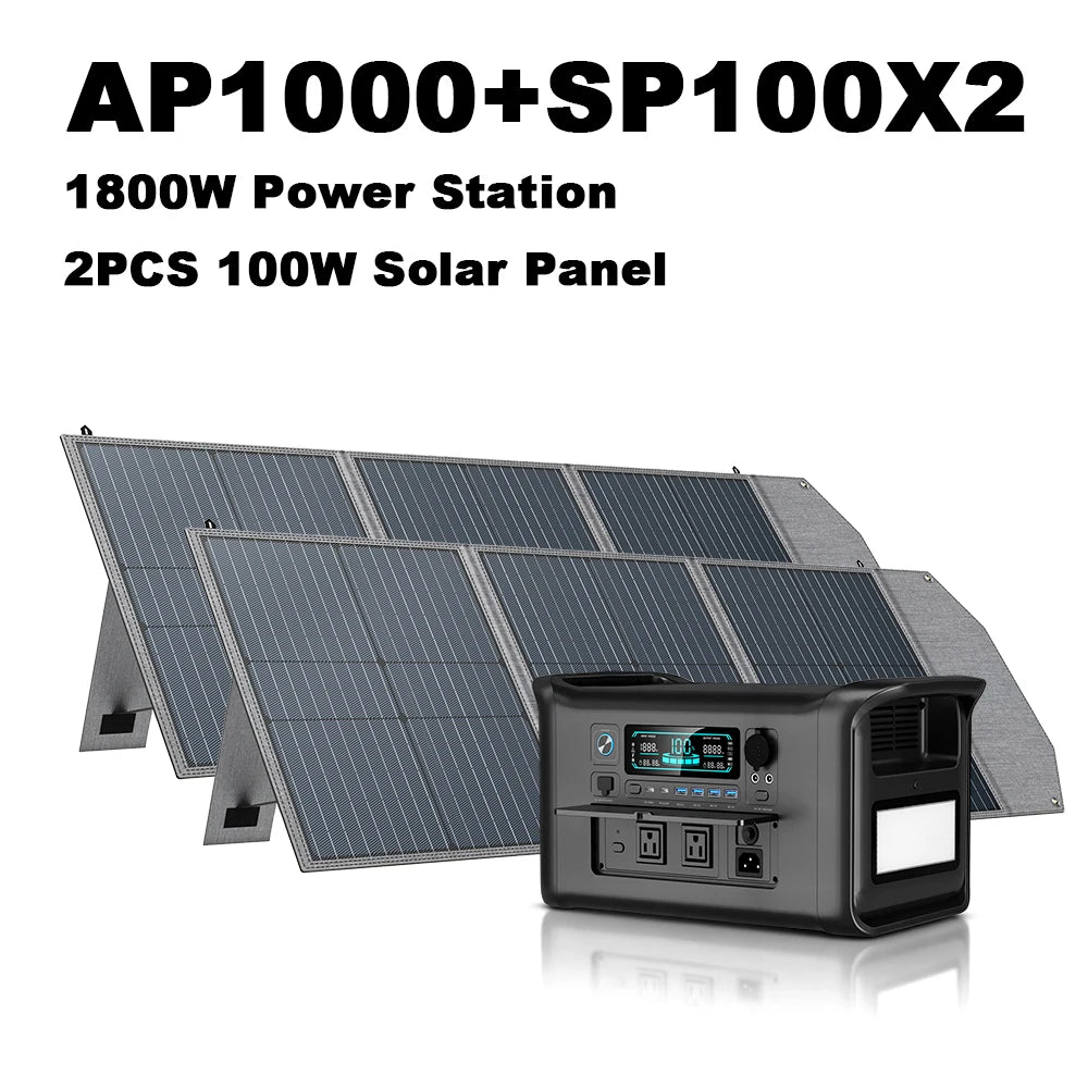 CTOLITY 1024Wh 345Wh 192Wh Portable Solar Generator Energy Storage Lifepo4 Battery Power Bank for Outdoor USB Type-C Solar Panel