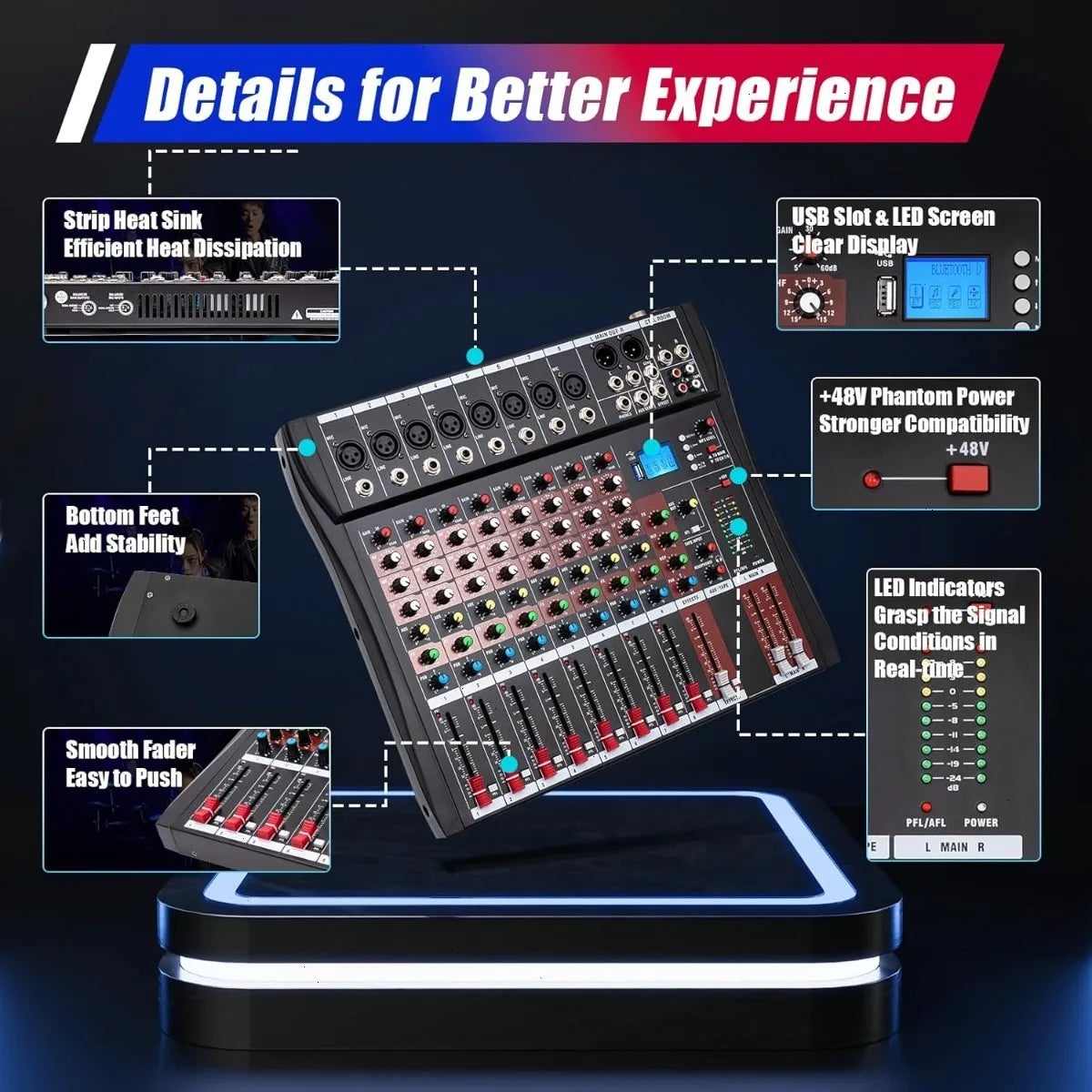 8 Channel  Audio Mixer