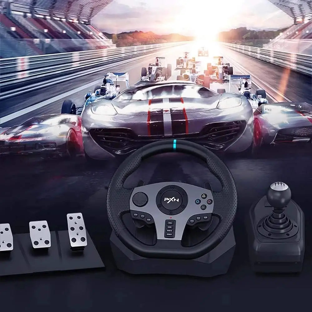 Gaming  Steering Wheel With Pedals and Shifter