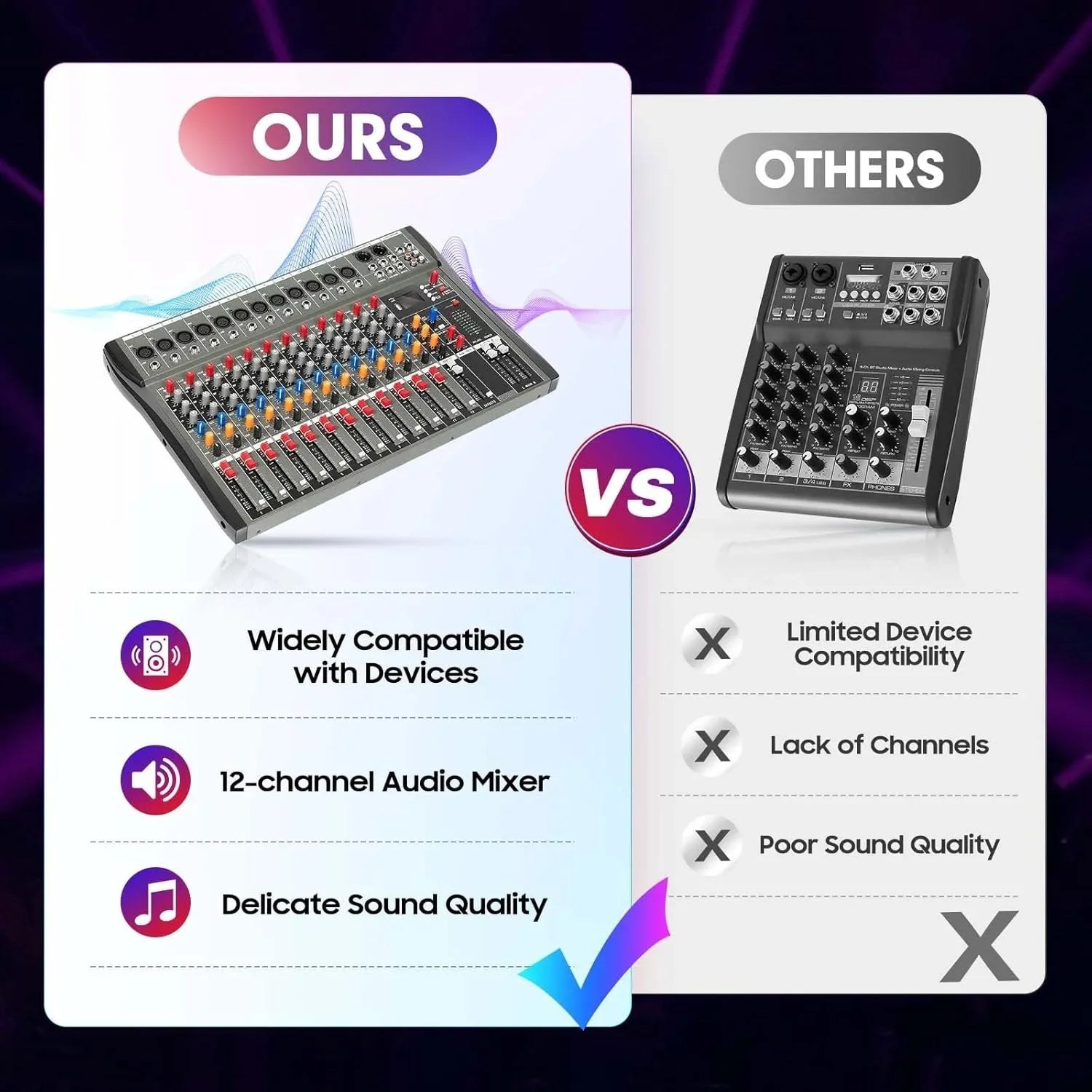 12-channel Professional  Audio Mixer