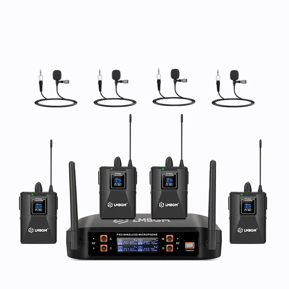 4 Channel UHF Wireless Headset Microphone Set