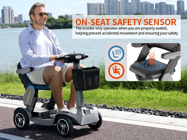Gray Portable 4 Wheel Mobility Scooter