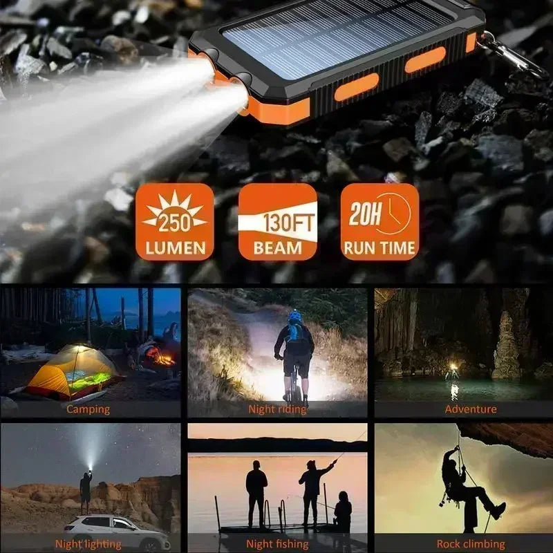 Outdoor Solar Power Bank Flashlight