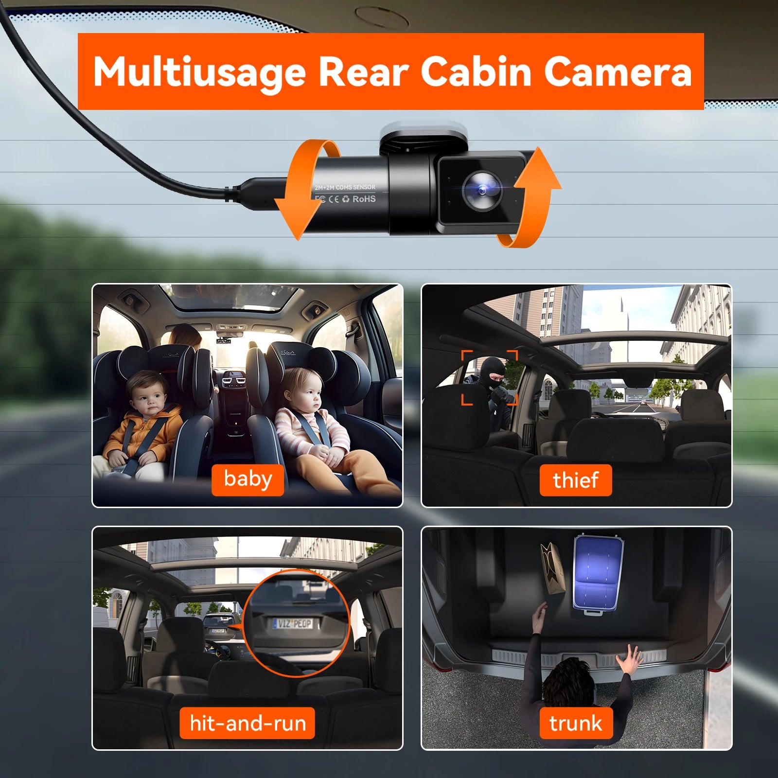4 Channel Dash Cam With IR Night Vision