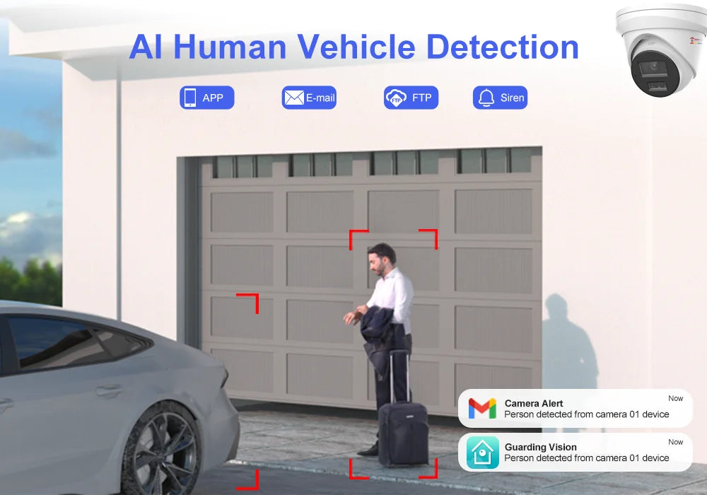 Color Vision Turret Outdoor Security Camera