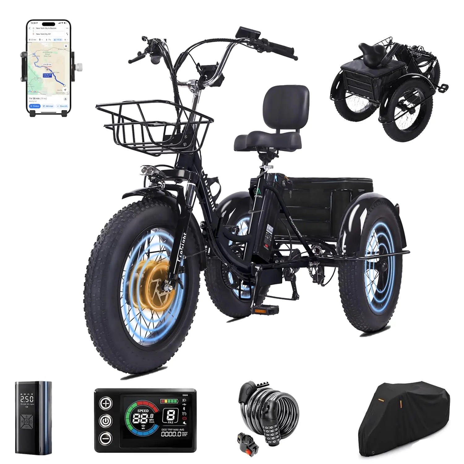 Electric Folding Tricycle for Adults