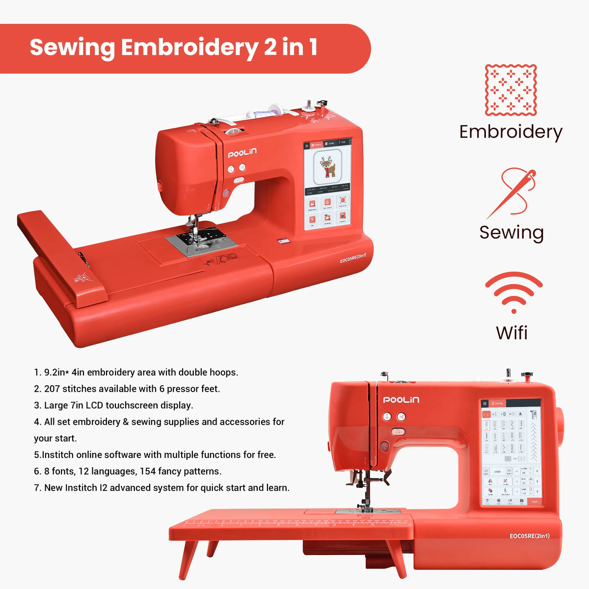2in1 Embroidery Sewing Machine
