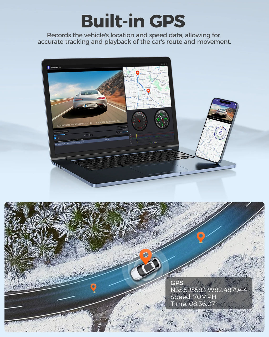 4K GPS Dash Camera for Cars