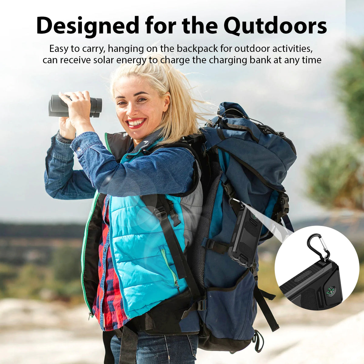 30000mAh Solar Power Bank Portable Charger
