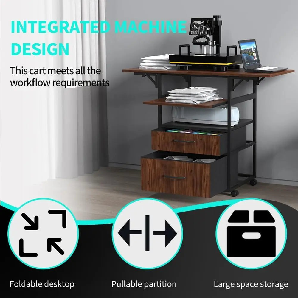 Adjustable 4-Tier Heat Press Cart