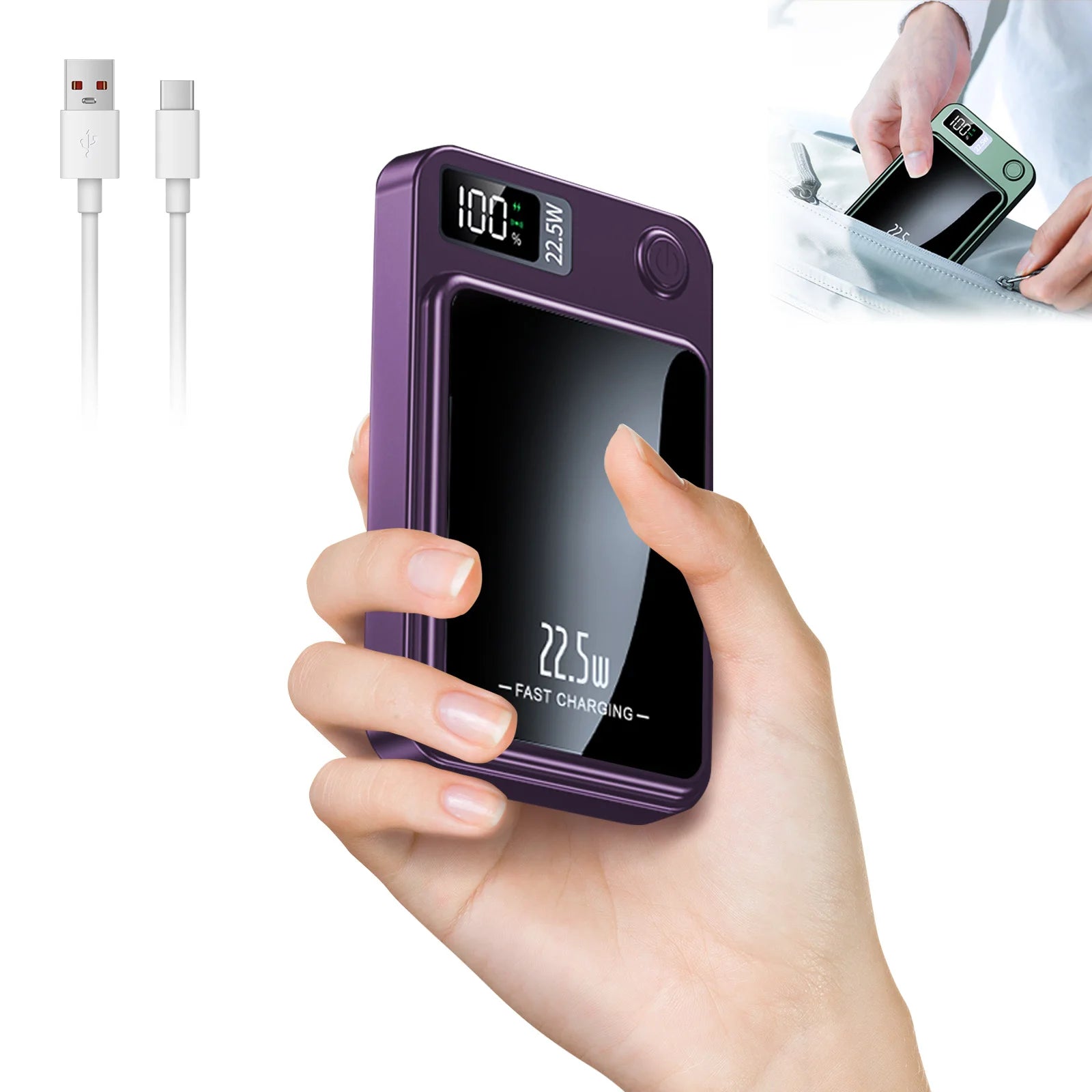 Fast Charging Magnetic Wireless Power Bank For Iphone