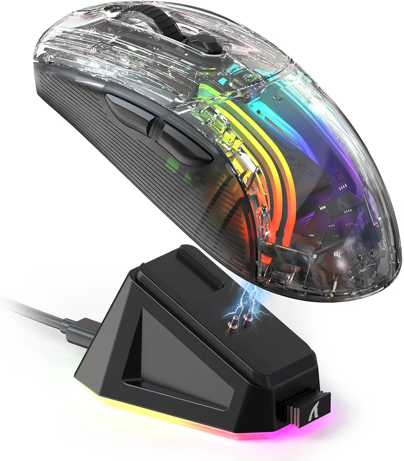 Wireless Gaming Mouse With RGB Charging Dock