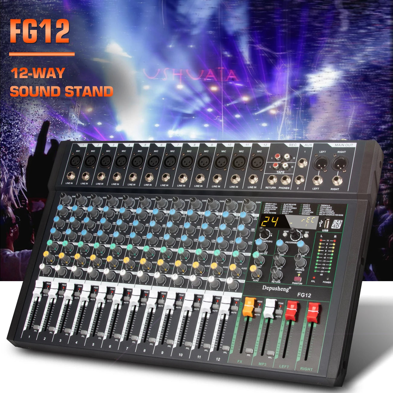 8/12 Channel Professional Audio Mixer